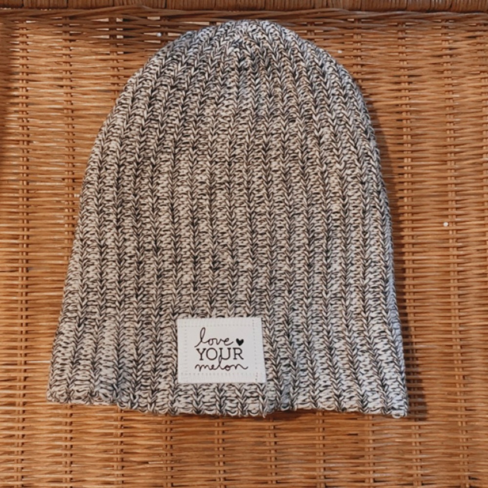 Black and Grey Speckled Love Your Melon Beanie